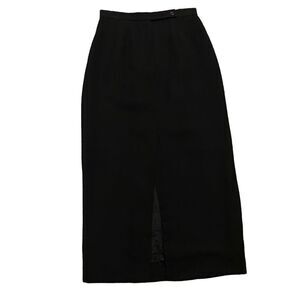 Vintage Emma James Black Pencil Academia Business Casual Black Maxi Skirt